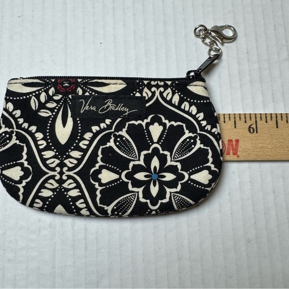 Vera Bradley Barcelona Pattern Zipper ID Key Ring Change Purse - Picture 5 of 6